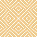 Vector geometric traditional folk ornament. Yellow and white seamless pattern