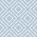 Vector geometric traditional ornament. Light blue and white seamless pattern Royalty Free Stock Photo