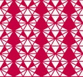 Vector geometric triangles pattern. Elegant red and white seamless texture Royalty Free Stock Photo