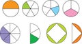 Vector geometrical figures of different circles surface areas