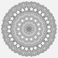 Vector geometrical and flower round Mandala. Oriental pattern, vector illustration. Geometric, flower and national