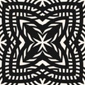 Vector geometrical seamless pattern. Abstract black and white floral ornament Royalty Free Stock Photo