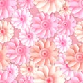 Vector Gerbera flowers seamless pattern Royalty Free Stock Photo