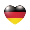 Vector Germany Flag Heart icon. German glossy emblem. Country love symbol. Isolated illustration Royalty Free Stock Photo