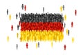 Vector Germany state flag formed by crowd of cartoon people