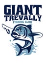 Giant trevally fishing club logo Royalty Free Stock Photo