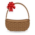 Vector of gift basket and adorn bow ribbon Royalty Free Stock Photo