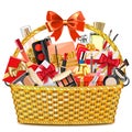 Vector Gift Basket with Makeup Cosmetics Royalty Free Stock Photo