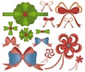 Vector of Gift Bows with Ribbons