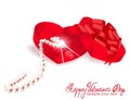 Vector gift box-heart with pearl Royalty Free Stock Photo