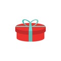 vector gift box icon. Flat illustration of birthday present. giftbox isolated on white background. gift box symbol Royalty Free Stock Photo