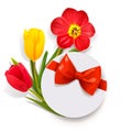 Vector Gift Box with Tulips