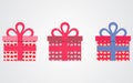 Vector gift boxes icons Valentines