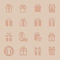 Vector gift icon set Royalty Free Stock Photo