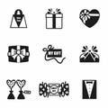 Vector Gift icon set Royalty Free Stock Photo