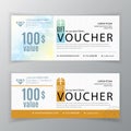 Vector gift voucher template. Universal flyer for business. Chamonile background for example background Royalty Free Stock Photo
