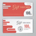 Vector gift voucher template. Universal flyer for business. luxury red white vector design for department stores