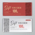 Vector gift voucher template. Universal flyer for business. luxury red white vector design for department stores