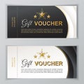 Vector gift voucher template. Universal flyer for business. luxury white black vector design for department stores, business