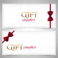 Vector gift vouchers with red bows