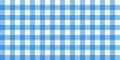 Vector gingham striped checkered blanket tablecloth. Seamless white blue table cloth napkin pattern background with natural textil Royalty Free Stock Photo