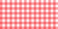 Vector Gingham Striped Checkered Blanket Tablecloth. Seamless White Red Table Cloth Napkin Pattern Background With Natural Textile