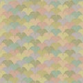 Vector Ginkgo Leaves in Earthy Gold Green Brown Blue Seamless Repeat Pattern Royalty Free Stock Photo