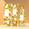 Vector Ginkgo Theme Beauty, Skin Care or Health Care Transparent Bottle or Tube Packaging