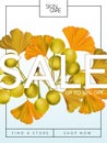 Vector Ginkgo Theme Summer, Autumn Sale Online Poster