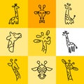 Vector giraffe logo illustration. Royalty Free Stock Photo