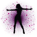 Vector girl dancing in night-club Royalty Free Stock Photo