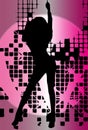 Vector girl dancing in night-club with flash Royalty Free Stock Photo