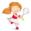 Vector girl playing Tennis Royalty Free Stock Photo