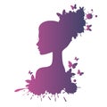 Vector girl portrait beauty hair beautiful