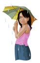 Vector of girl with umbrella. Royalty Free Stock Photo