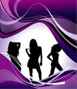 Vector girls composition Royalty Free Stock Photo