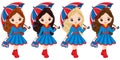 Vector Girls Holding Umbrellas and Handbags with British Flag Print Royalty Free Stock Photo