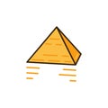 Vector Giza Pyramid concept yellow creative icon or symbol