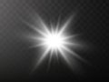 Vector of glare lighting, twinkle lens flares. Transparent gradient stars, lightning flare. Magic, bright, natural effects. Royalty Free Stock Photo