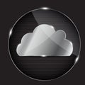 Vector glass button with cloud icon Royalty Free Stock Photo