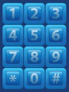 Vector glass buttons with numbers Royalty Free Stock Photo