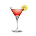 Vector glass of Cosmopolitan cocktail Royalty Free Stock Photo