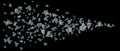 Vector glass explosion concept isolated on black background. Many blue sharp pieces randomly flying in the air Royalty Free Stock Photo