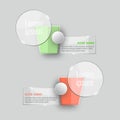 Vector glass infographic banners set on gray background. template, for, presentation, education, web Royalty Free Stock Photo