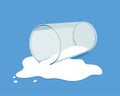 Vector glass and spilled milk Royalty Free Stock Photo