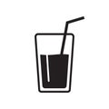 Vector glass of water icons, fresh juice drink icon Royalty Free Stock Photo