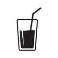 Vector glass of water icons, fresh juice drink icon Royalty Free Stock Photo