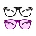 Vector Glasses Illustration. Black Rim Eyewear