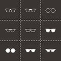 Vector glasses icon set Royalty Free Stock Photo