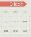 Vector glasses icon set Royalty Free Stock Photo